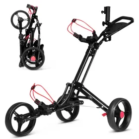 2-Step Folding Golf Cart - Durable Aluminum Frame With EVA Maintenance-Free Wheels (Option: defaulttitle)