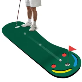 9.8ftx3ft Par 3 Golf Putting Green - Kidney-Shaped, True-Roll Surface, Green PVE Material (Option: defaulttitle)