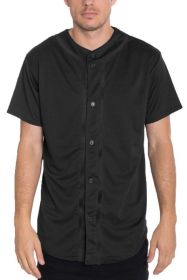 Solid Baseball TShirt Jersey (Color: BLACK BLACK, size: 3XL)