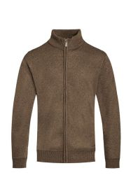 Weiv Mens Solid Full Zip Sweater (Color: Brown, size: S)